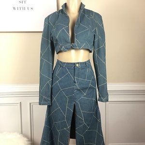 Short Jacket and Skirt Set